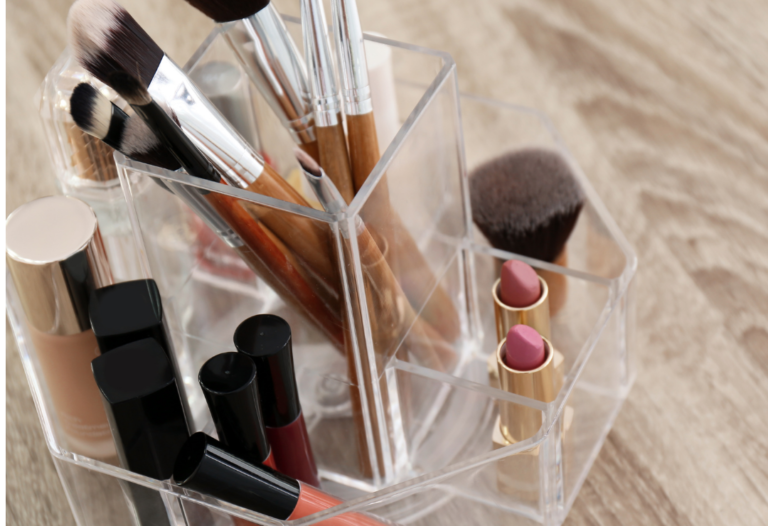 makeup vanity organization